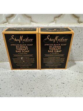 2-Shea Moisture African Black Soap Eczema Therapy Bar Soap 5oz
